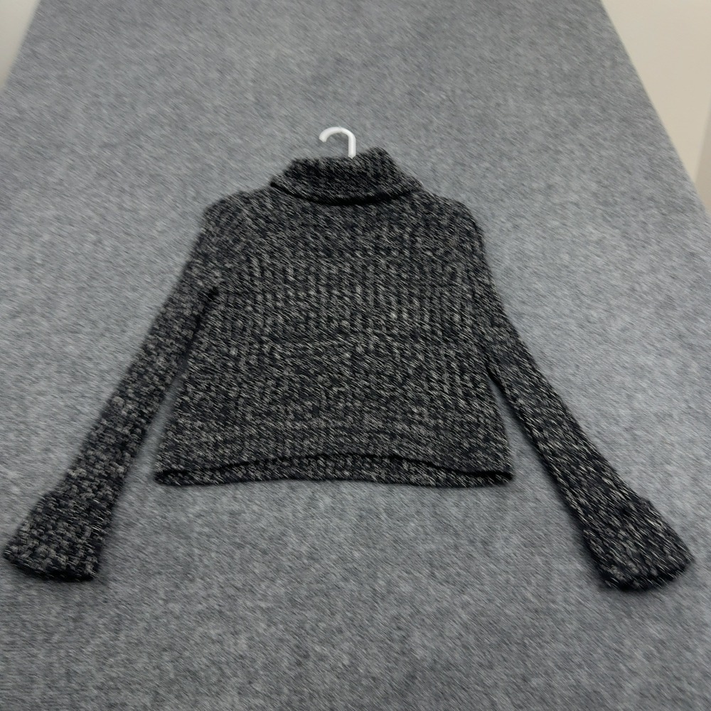 Free People Sweater Womens Black Cotton Marled Turtleneck Cropped Boho Style